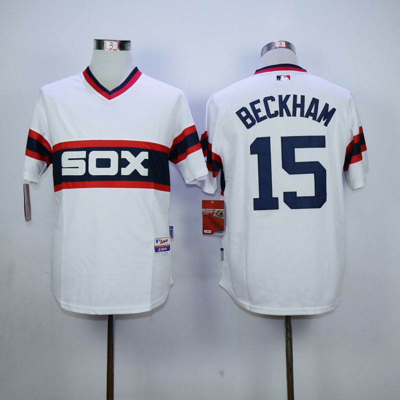 Men Chicago White Sox #15 Beckham White MLB Jerseys